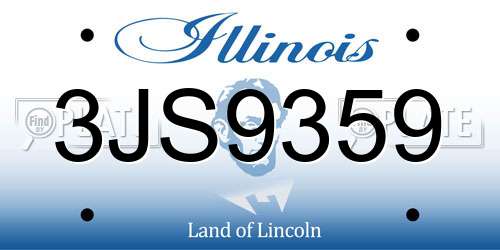 3JS9359 Illinois License Plate