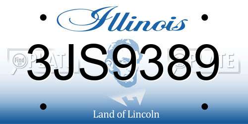 3JS9389 Illinois License Plate