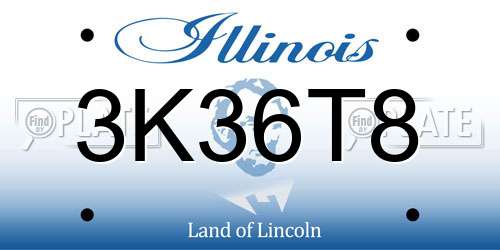 3K36T8 Illinois License Plate