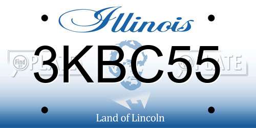 3KBC55 Illinois License Plate