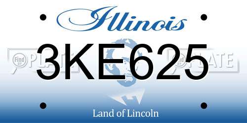 3KE625 Illinois License Plate