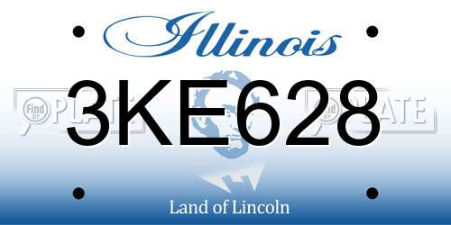 3KE628 Illinois License Plate