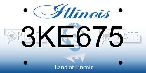 3KE675 Illinois License Plate