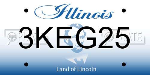3KEG25 Illinois License Plate
