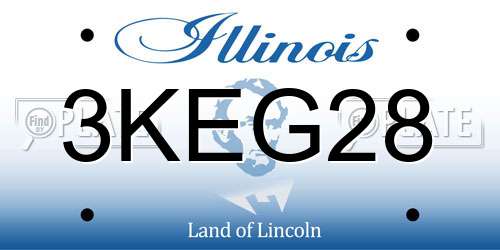 3KEG28 Illinois License Plate