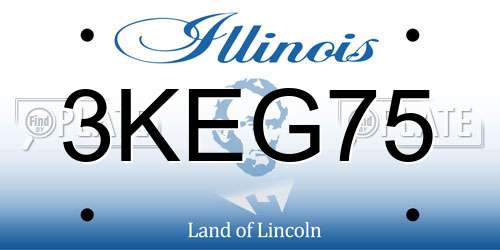 3KEG75 Illinois License Plate