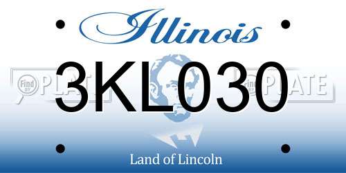 3KL030 Illinois License Plate