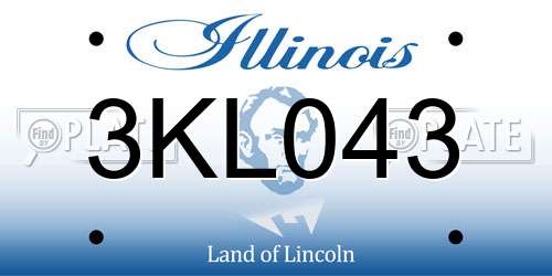 3KL043 Illinois License Plate