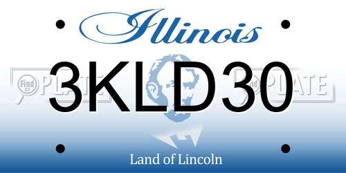3KLD30 Illinois License Plate