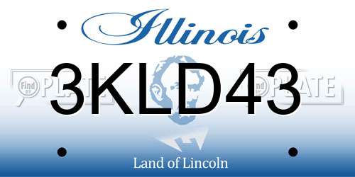 3KLD43 Illinois License Plate