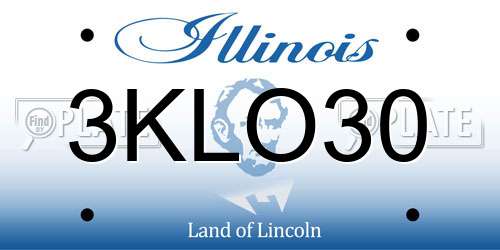 3KLO30 Illinois License Plate