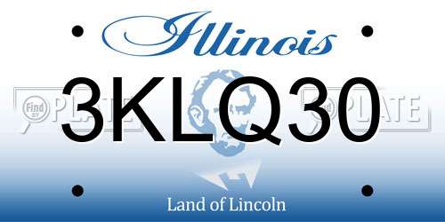 3KLQ30 Illinois License Plate