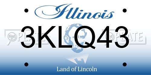 3KLQ43 Illinois License Plate
