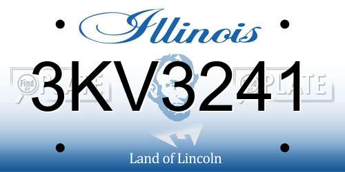 3KV3241 Illinois License Plate