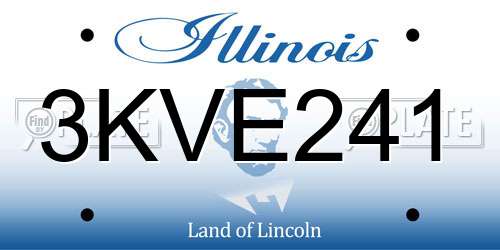 3KVE241 Illinois License Plate