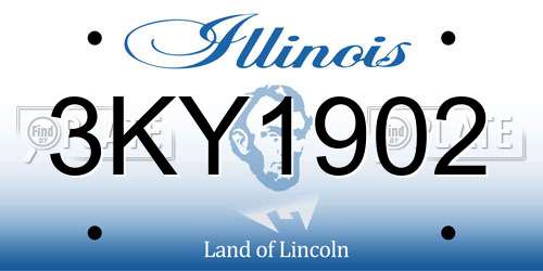 3KY1902 Illinois License Plate