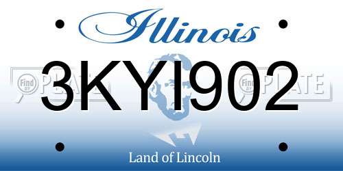 3KYI902 Illinois License Plate