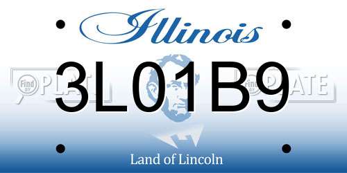 3L01B9 Illinois License Plate