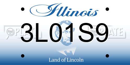 3L01S9 Illinois License Plate