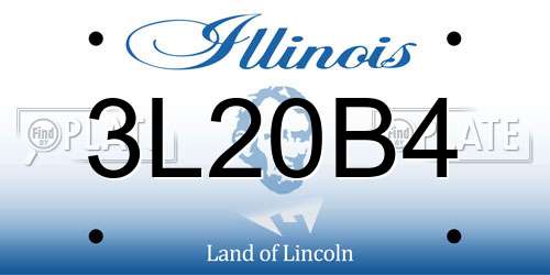 3L20B4 Illinois License Plate