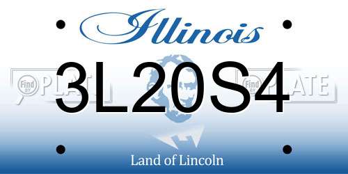 3L20S4 Illinois License Plate