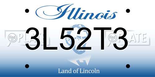 3L52T3 Illinois License Plate