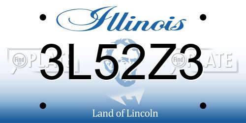 3L52Z3 Illinois License Plate