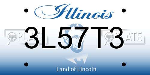 3L57T3 Illinois License Plate