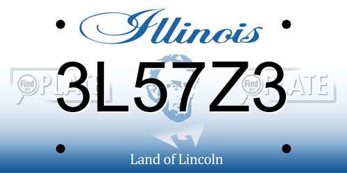 3L57Z3 Illinois License Plate