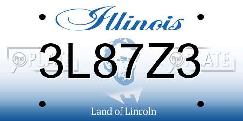 3L87Z3 Illinois License Plate