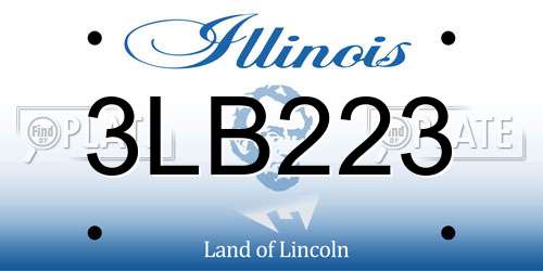 3LB223 Illinois License Plate