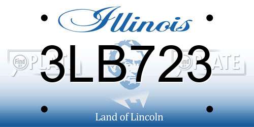 3LB723 Illinois License Plate