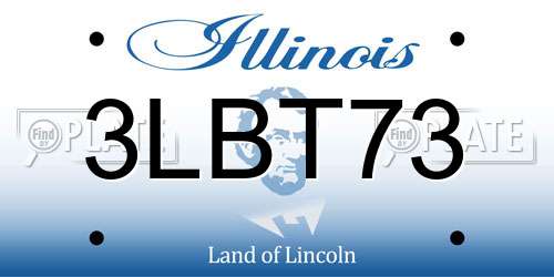 3LBT73 Illinois License Plate