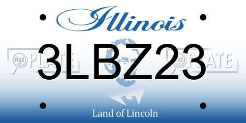 3LBZ23 Illinois License Plate