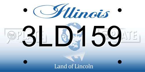 3LD159 Illinois License Plate