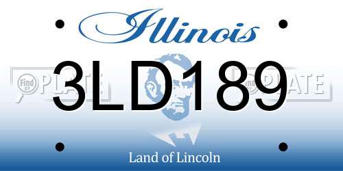 3LD189 Illinois License Plate