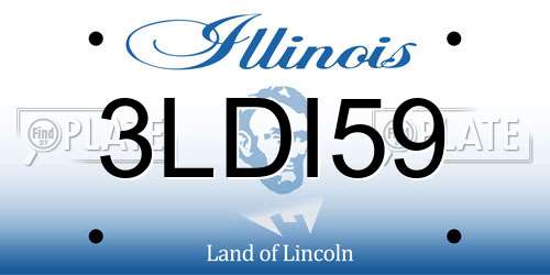 3LDI59 Illinois License Plate