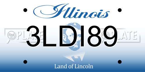 3LDI89 Illinois License Plate