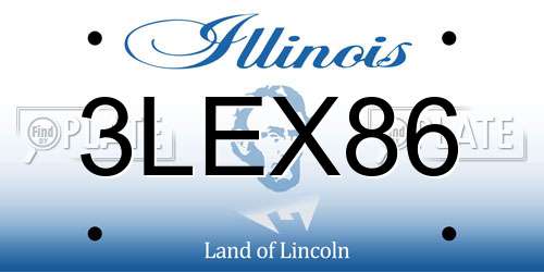3LEX86 Illinois License Plate