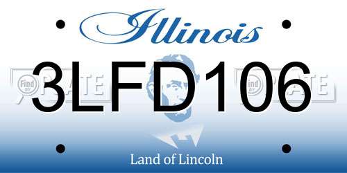3LFD106 Illinois License Plate