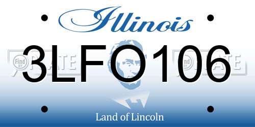 3LFO106 Illinois License Plate