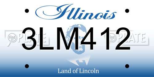 3LM412 Illinois License Plate