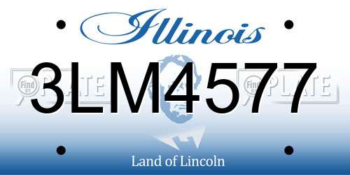 3LM4577 Illinois License Plate
