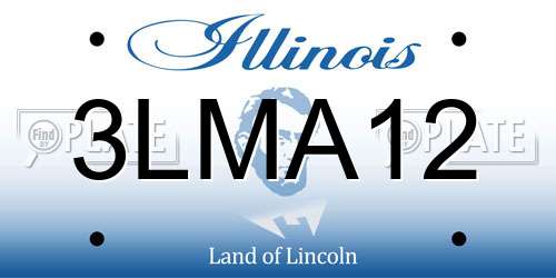 3LMA12 Illinois License Plate