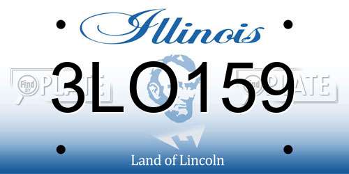 3LO159 Illinois License Plate