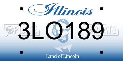 3LO189 Illinois License Plate