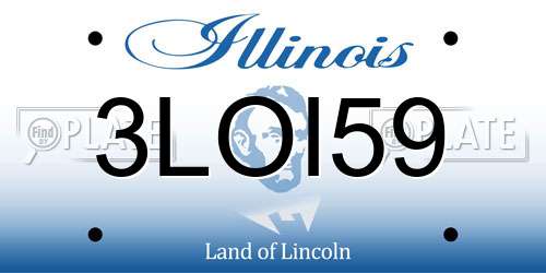 3LOI59 Illinois License Plate