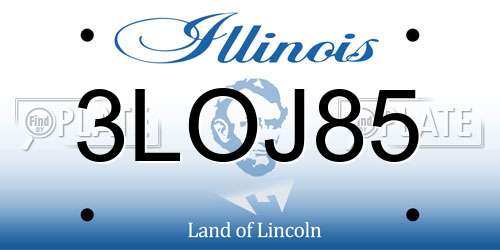 3LOJ85 Illinois License Plate