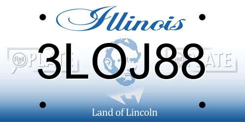 3LOJ88 Illinois License Plate