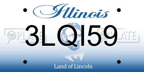 3LQI59 Illinois License Plate
